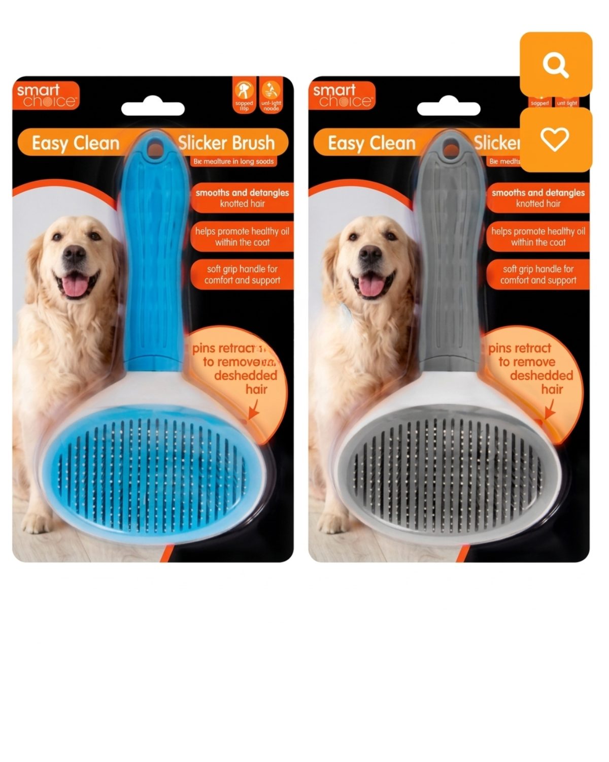 Smart Choice Easy-Clean Slicker Pet Grooming Brush
