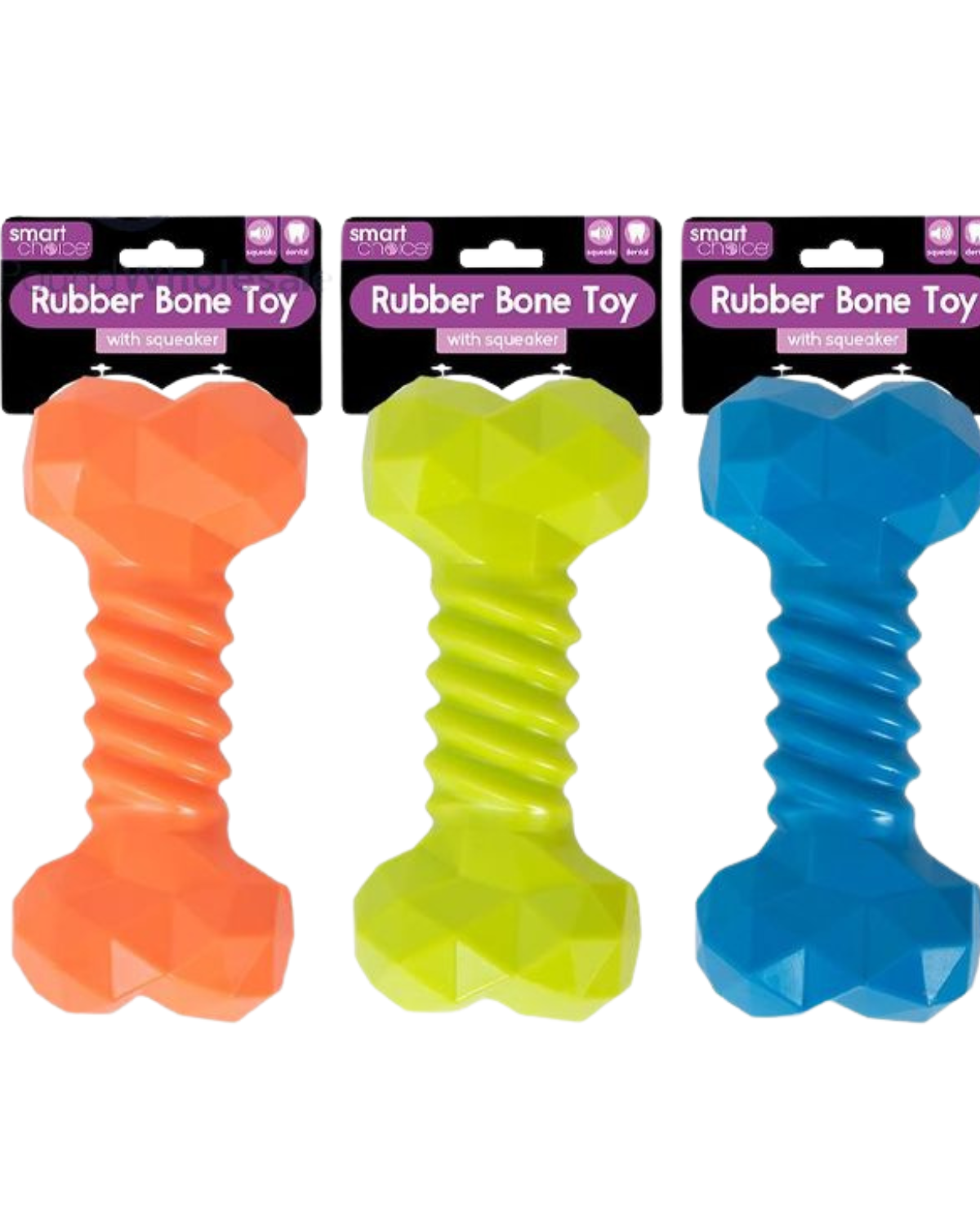 Smart Choice 20cm Geo Bone Toy – Grey Polyester & Rubber Hybrid