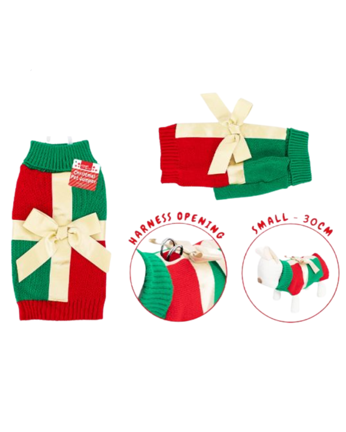 Smart Choice Festive 'Christmas Present' Dog Jumper – 40cm (Medium)